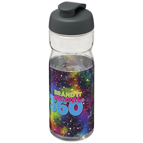 Bidon H2O Active® Base Tritan™ o pojemności 650 ml z klapką Przezroczysty klarowny-Szary 21043617 (1)