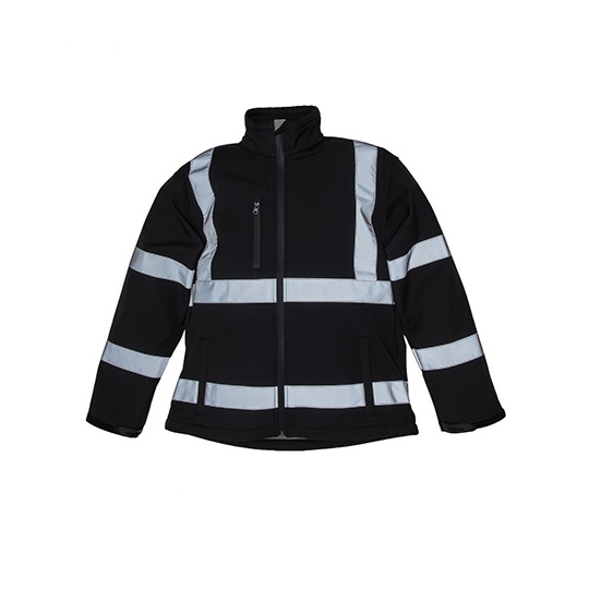 Kurtka Klasyczna Softshell Hi-Vis Wodoodporna Oddychająca Black YK09-600998 