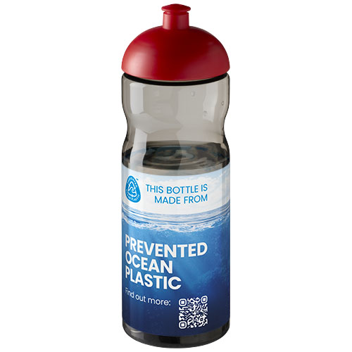 Bidon H2O Eco o pojemności 650 ml z wypukłym wieczkiem Węgiel drzewny-Czerwony 21009803 (1)