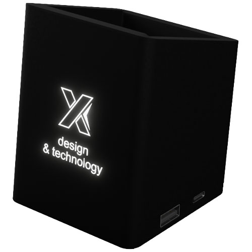 Gadżet reklamowy - 25x SCX.design O11 antybakteryjny podświetlany stojak na ołówki z podwójnym wyjściem USB