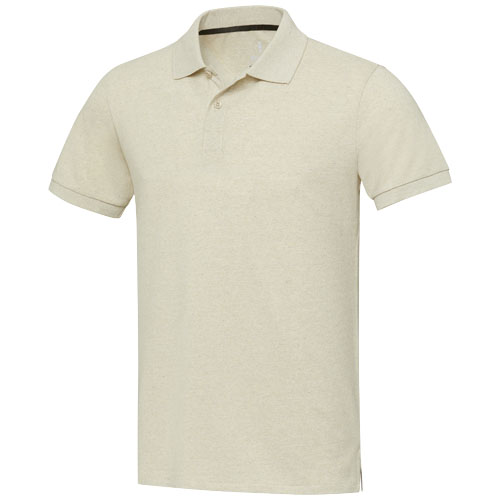 Emerald koszulka polo unisex z recyklingu z krótkim rękawem Oatmeal 37539079 
