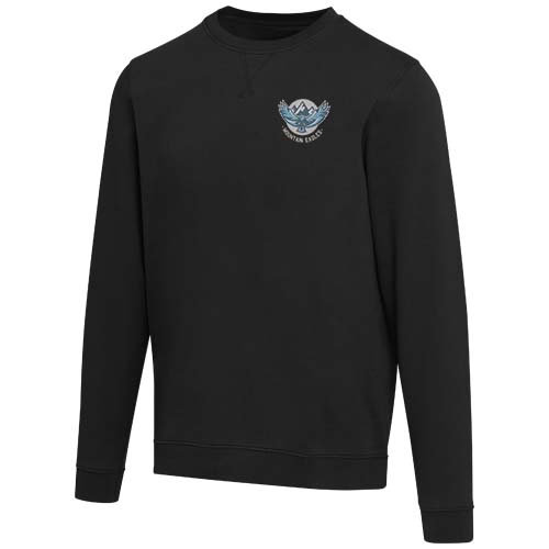 Jasper organiczna bluza unisex z recyklingu o gramaturze 280 g/m² z okrągłym dekoltem i certyfikatem OCS Czarny 3956190A (1)