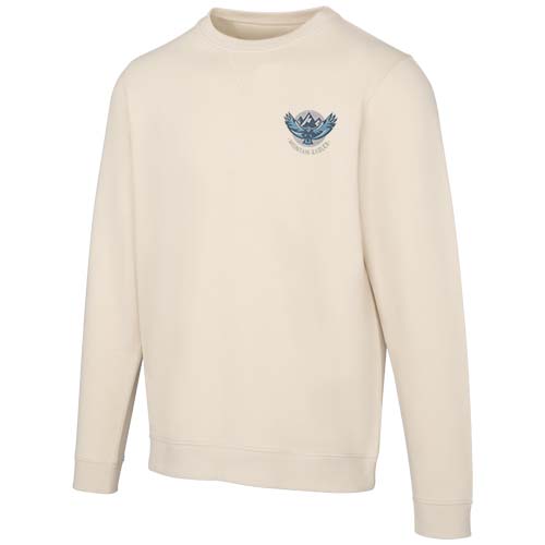 Jasper organiczna bluza unisex z recyklingu o gramaturze 280 g/m² z okrągłym dekoltem i certyfikatem OCS Piaskowiec 3956106A (1)