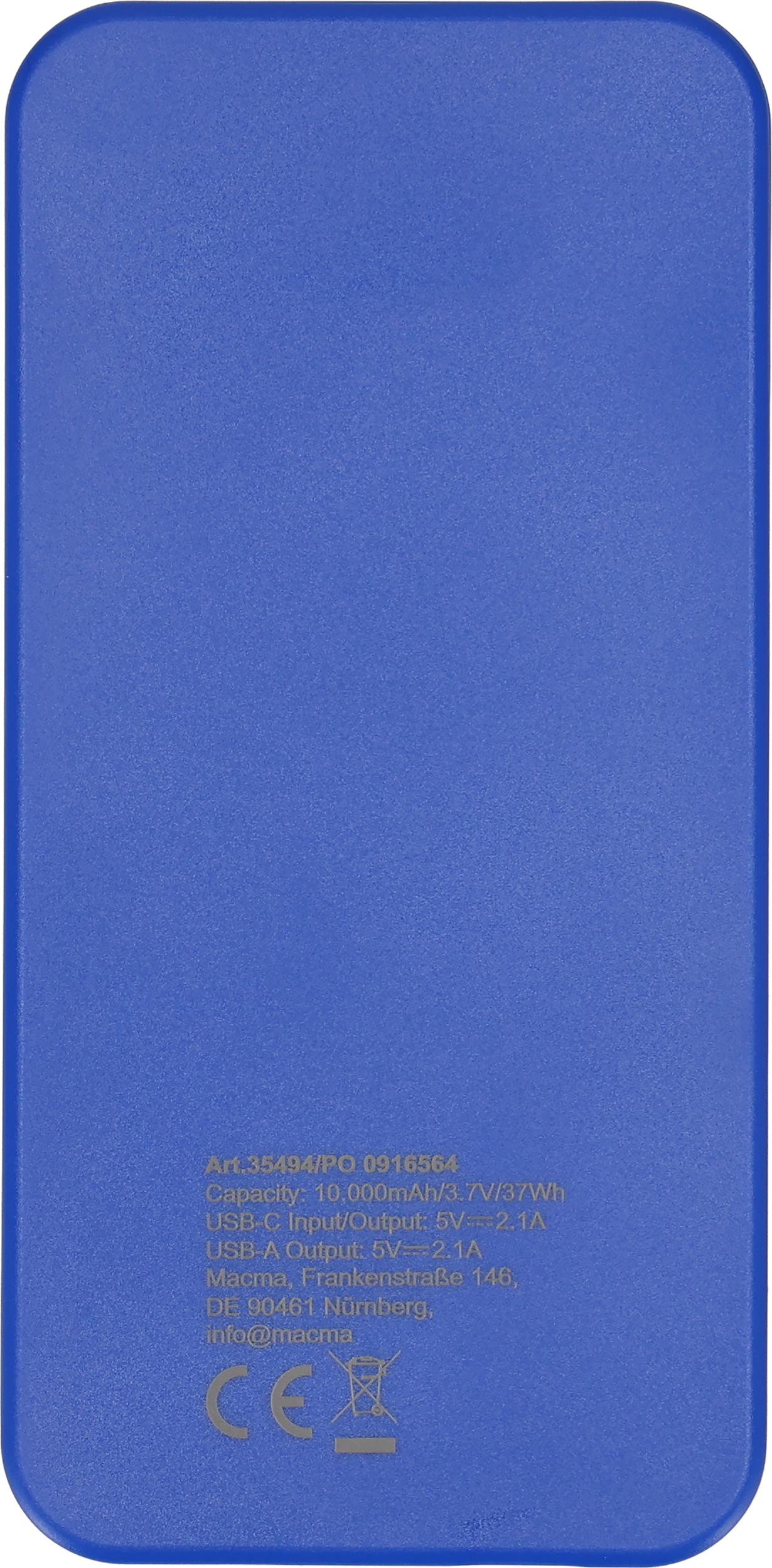 Power bank z ABS z recyklingu 10000 mAh PRESTON Niebieski 3549404 (2)