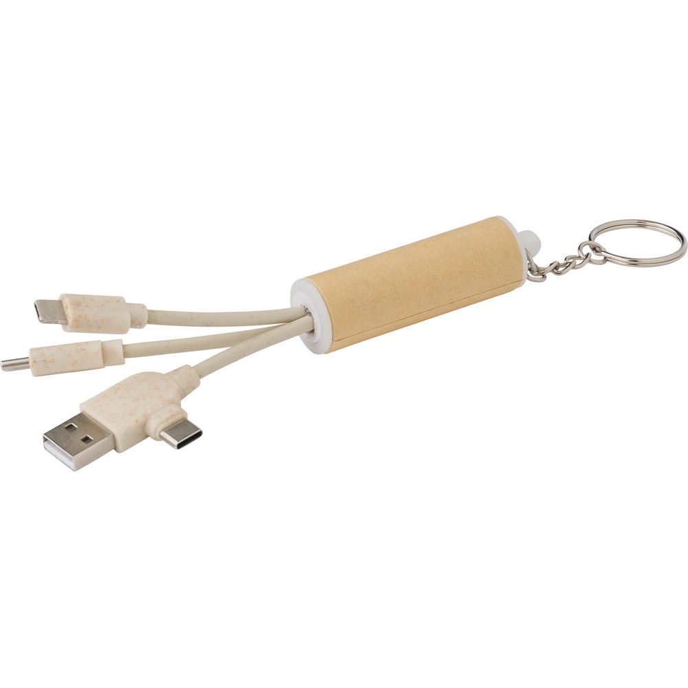 Kabel do ładowania, brelok do kluczy Brązowy V1225-16 