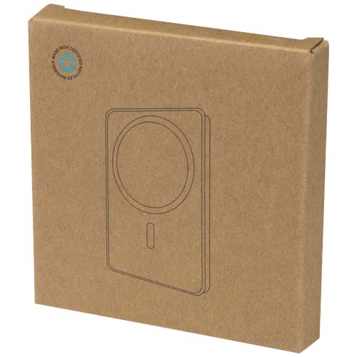 Powerbank Avis 5000 mAh z recyklingowanego aluminium posiadającego certyfikację RCS, z wbudowanym magnesem  Srebrny 12444381 (2)
