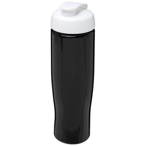 Bidon H2O Tempo® o pojemności 700 ml z wieczkiem zaciskowym Czarny-Biały 21004012 