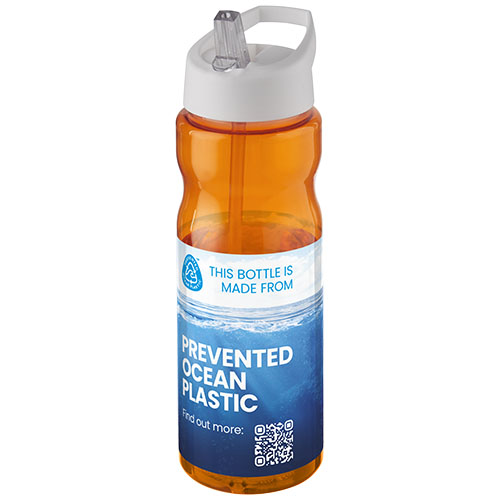 Bidon H2O Eco o pojemności 650 ml z wieczkiem z dzióbkiem Pomarańczowy-Biały 21009906 (1)