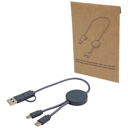 Citala kabel do synchronizacji danych i szybkiego ładowania 5 w 1 27 W o długości 30 cm z tworzyw sztucznych pochodzących z recyklingu Szaroniebieski 12442755 