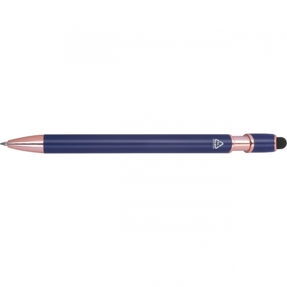 Długopis aluminiowy z recyklingu żelowy touch pen BELO HORIZONTE Granatowy 528144 (3)
