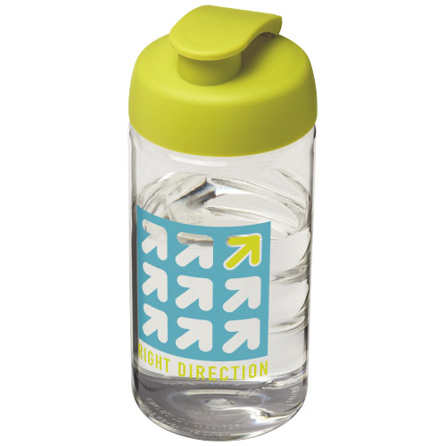 Bidon H2O Bop® o pojemności 500 ml z wieczkiem zaciskowym Przezroczysty-Limonkowy 21005004 (1)