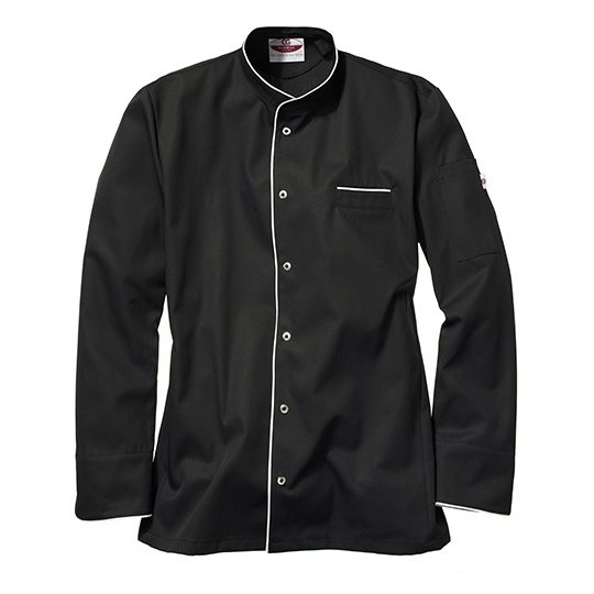 Bluza Kucharska Męska Slim Lyocell - Black & White Black CGW3620-487883 