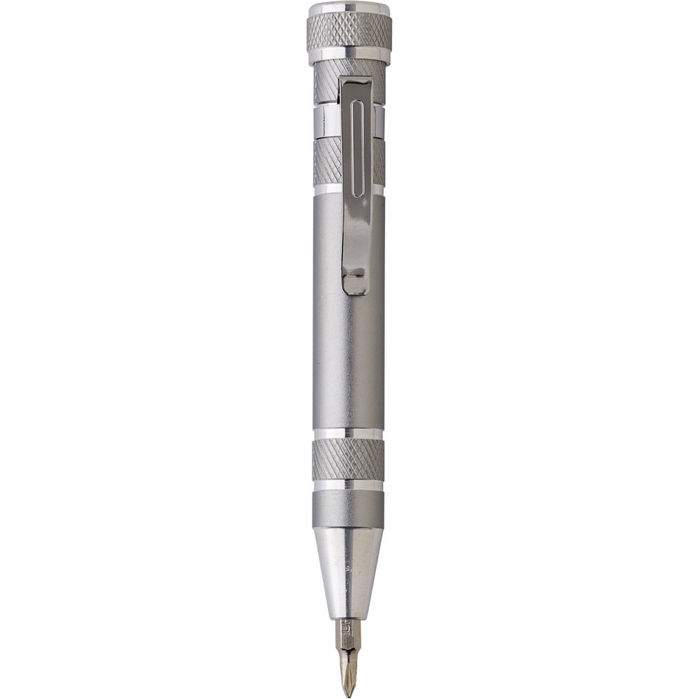 Zestaw narzędzi, śrubokręt, 8 końcówek, latarka 3 LED Szary V5091-19 (4)