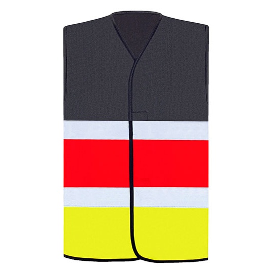 Kamizelka Odblaskowa Poliester - Black & Red & Gold Black KX144-806744 