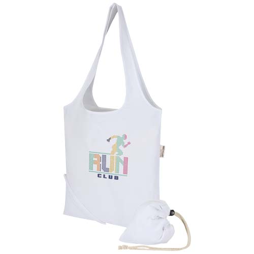 Madras Blend - torba na zakupy, wykonana z recyklingowanej baweły o gramaturze 140 g/m² posiadającej certyfikat GRS, składana Biały 12080501 (1)