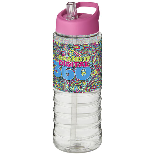 Bidon H2O Treble o pojemności 750 ml z wieczkiem z dzióbkiem Przezroczysty-Różowy 21087710 (1)