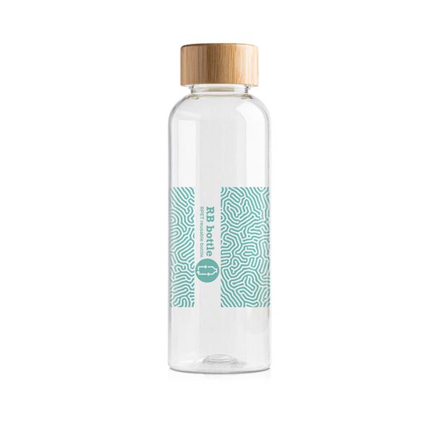 Buttelka RPET 500 ml z bambusową nakrętką / RB Bottle Przezroczysty IP37062699 (4)