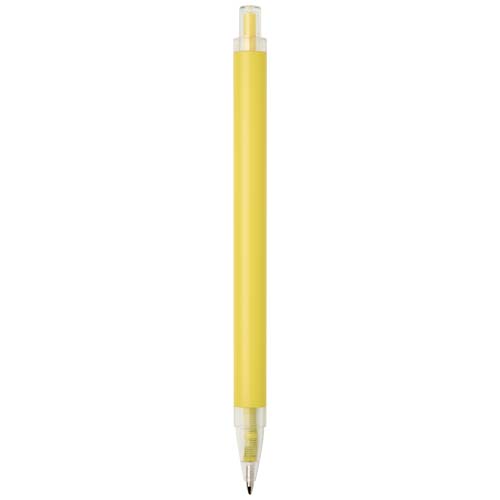 Długopis Spectrum wykonany z recyklingowanego aluminium (niebieski tusz) Żółty 10740411 (2)
