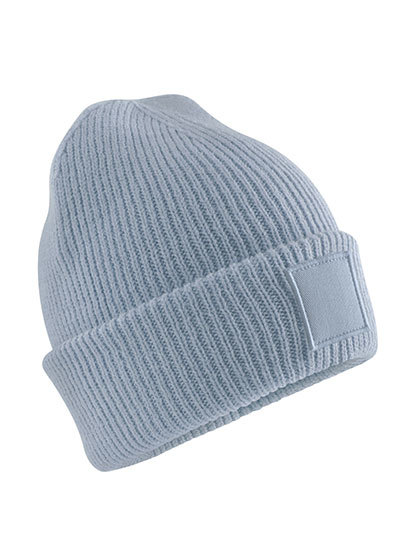 Dziecięca czapka z szerokim wywinięciem i naszywką Dusty Blue CB336B-1398407 