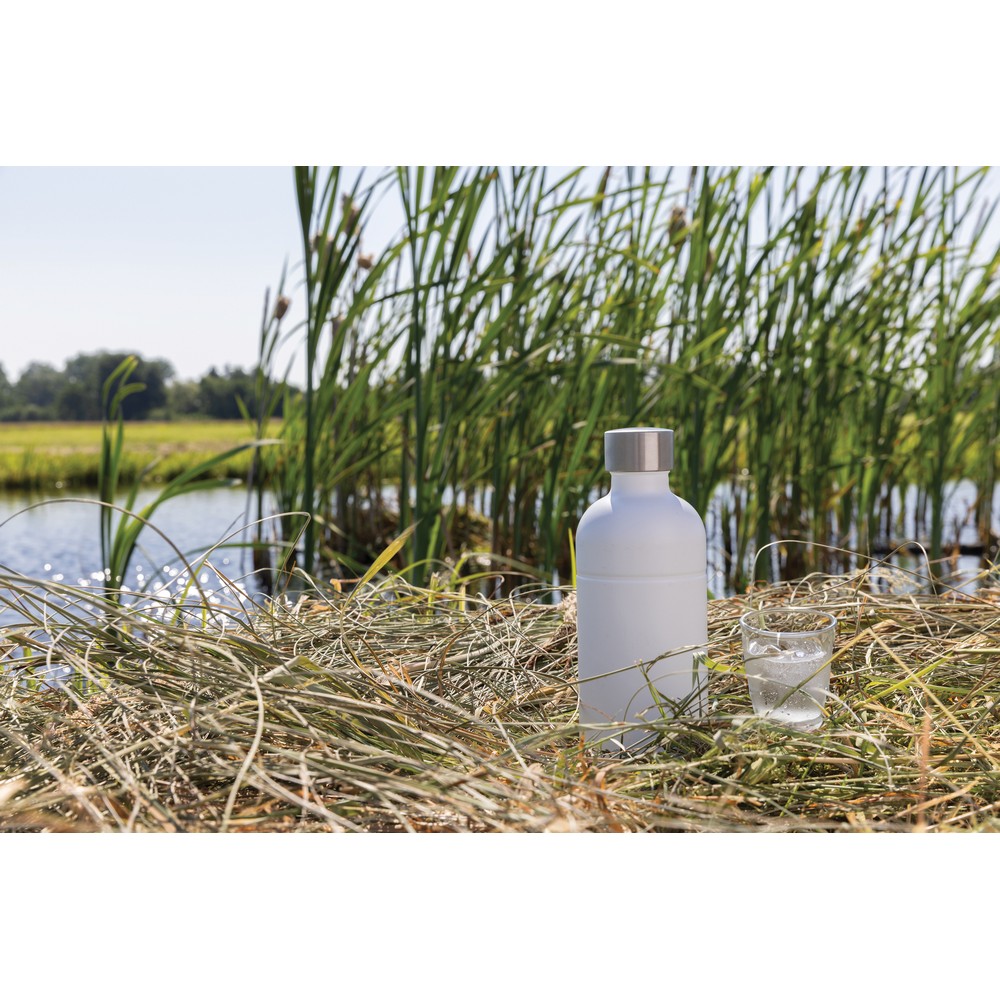 Butelka sportowa 800 ml Soda do napojów gazowanych, stal nierdzewna z recyklingu Biały P435.803 (9)