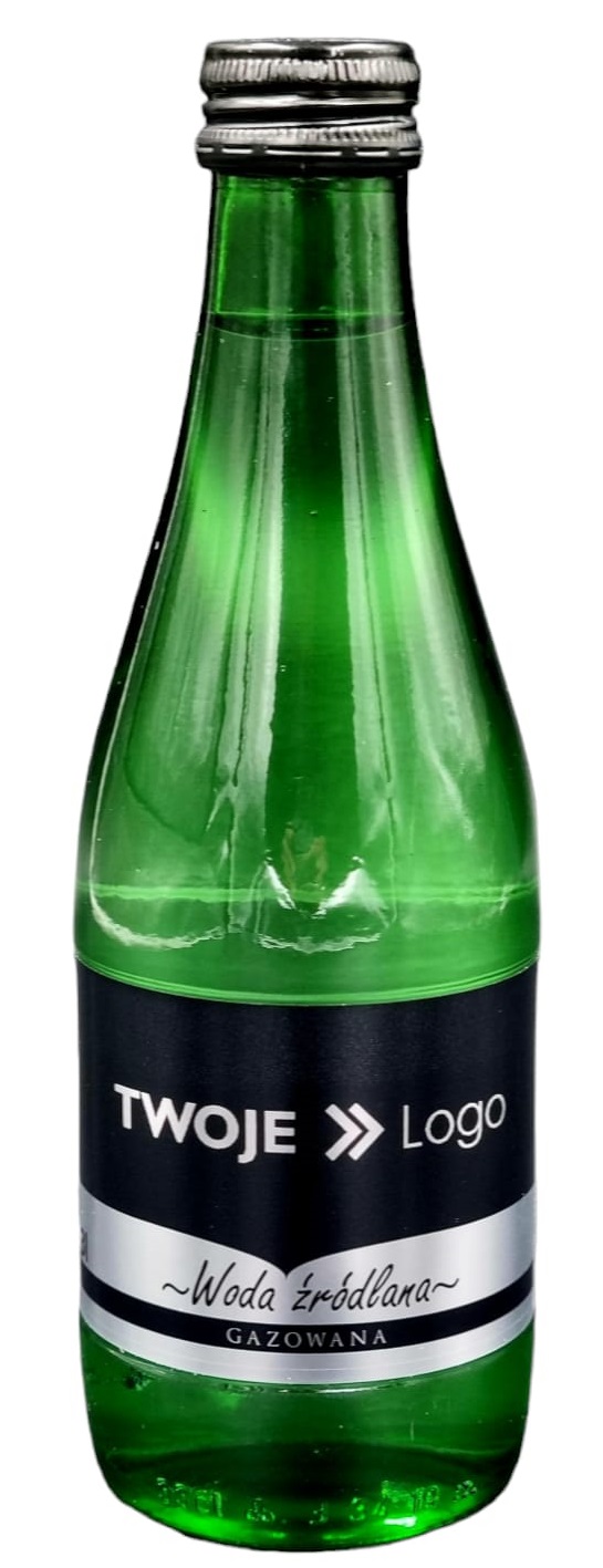 Gadżet reklamowy - 100x Woda gazowana w butelce z logo 0,3L