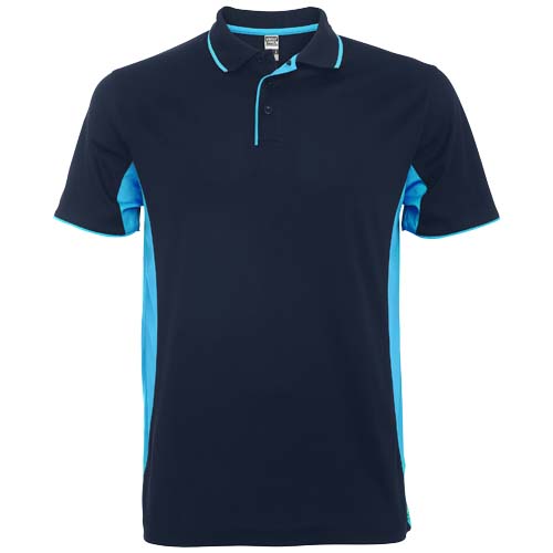 Montmelo koszulka polo unisex z krótkim rękawem Granatowy-Błękitny R04218O1 