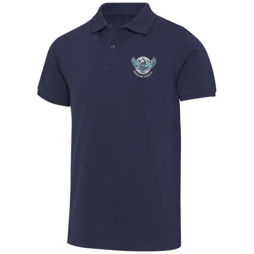 Beryl naturalna koszulka polo z recyklingu z krótkim rękawem, unisex, o gramaturze 220 g/m² Granatowy 3955855A (1)