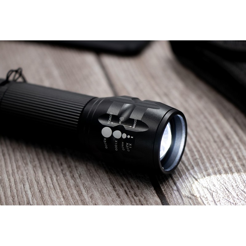 Latarka 1 CREE LED Air Gifts, lampka rowerowa | Cynthia Czarny V8747-03 (1)