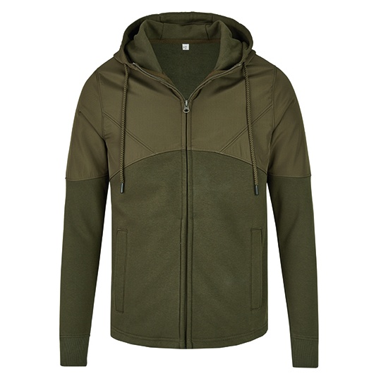 Bluza Rozpinana Klasyczna Mieszanka Materialow Olive MY910-557008 