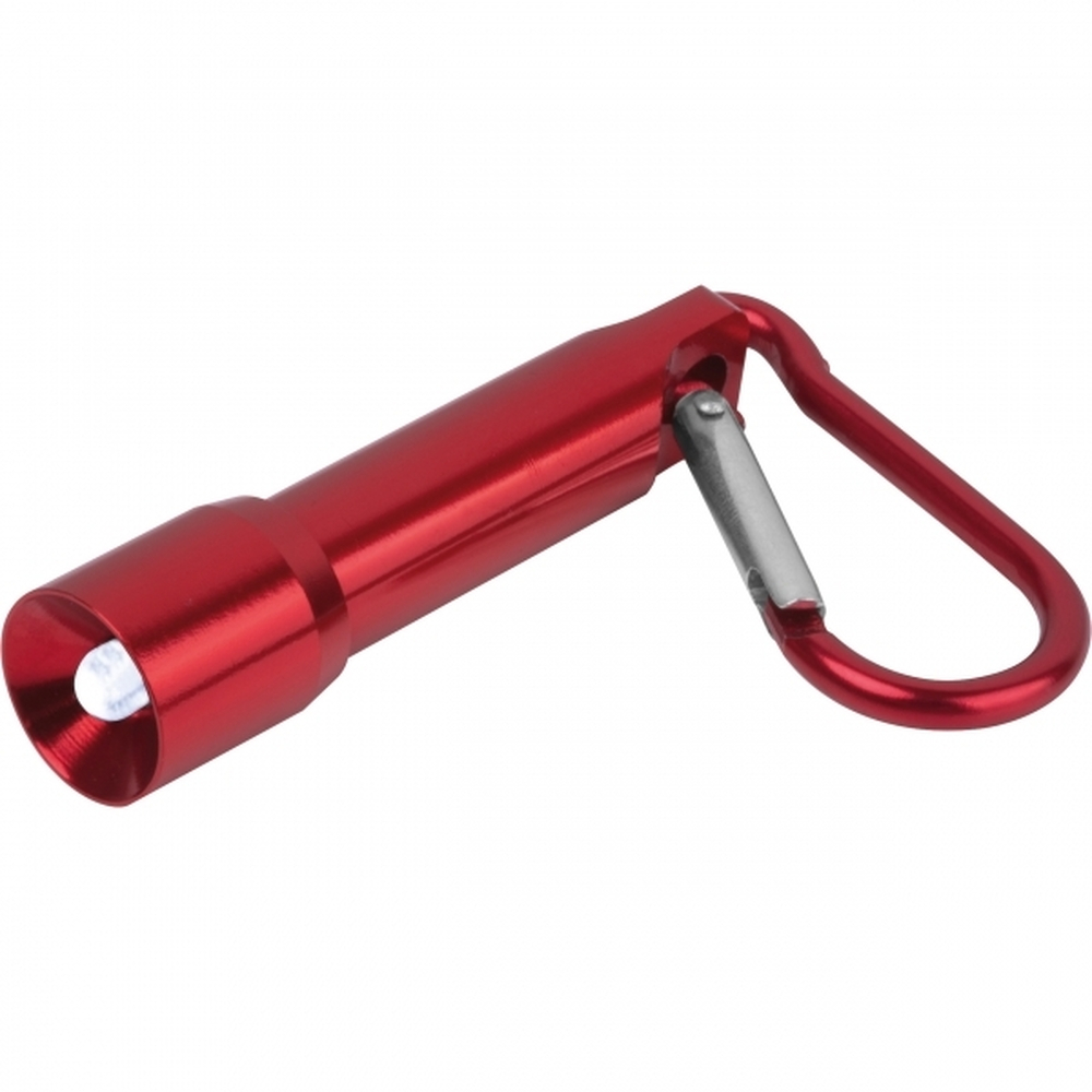 Mini latarka z aluminium z recyklingu BERGAMO Czerwony 529305 