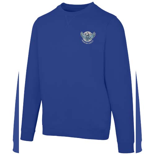Jasper organiczna bluza unisex z recyklingu o gramaturze 280 g/m² z okrągłym dekoltem i certyfikatem OCS Niebieski 3956152A (1)