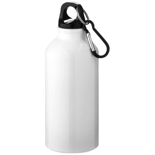 Gadżet reklamowy - Aluminiowa butelka na wodę Oregon z karabińczykiem o pojemności 400 ml