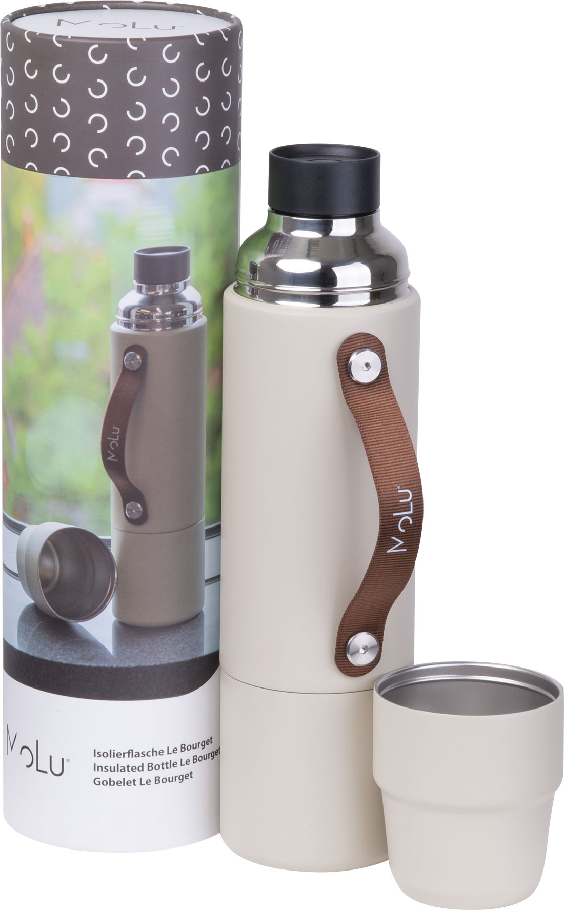 Termos stalowy z recyklingu LE BOURGET MoLu 1000 ml Beżowy 535213 (3)