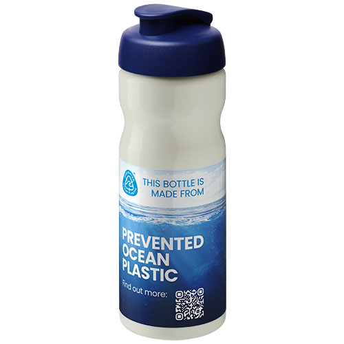 Bidon H2O Eco o pojemności 650 ml z wieczkiem zaciskowym Kość słoniowa-Niebieski 21009722 (1)
