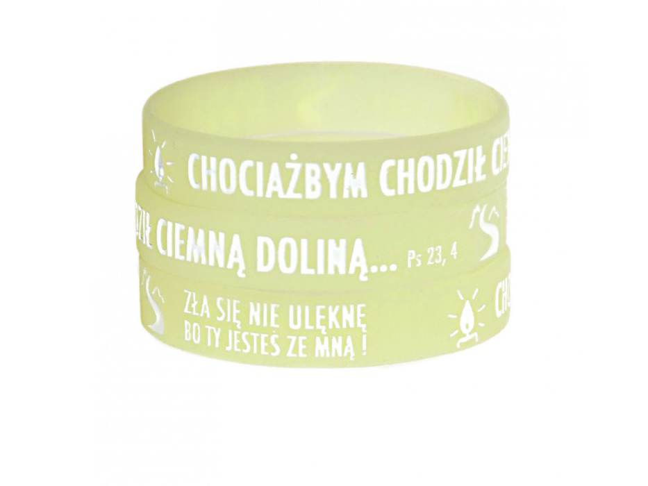 Gadżet reklamowy - 500x Opaska silikonowa fluorescencyjna + nadruk 1 kolor