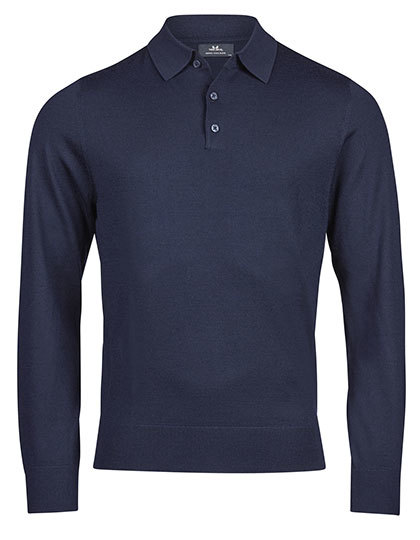 Koszulka Polo Męska Dopasowana Welna Poliakryl Navy TJ6002-999406 