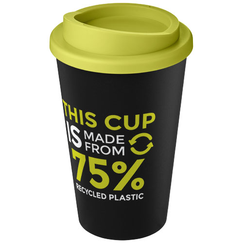 Kubek Americano Eco z recyklingu o pojemności 350 ml Czarny-Limonkowy 21042209 (1)