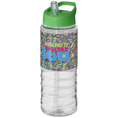 Bidon H2O Treble o pojemności 750 ml z wieczkiem z dzióbkiem Przezroczysty-Zielony 21087707 (1)