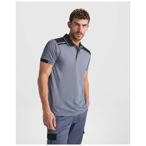 Samurai 160 g/m2 antybakteryjna koszulka polo unisex z krótkim rękawem  Czarny-Czerwony R8410E41 (6)
