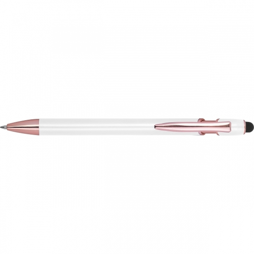 Długopis aluminiowy z recyklingu żelowy touch pen BELO HORIZONTE Biały 528106 (2)