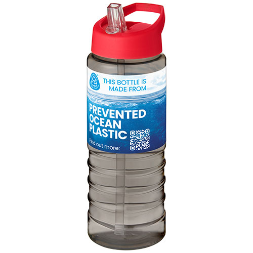 H2O Active® Eco Treble bidon z pokrywką z tutką o pojemności 750 ml  Węgiel drzewny-Czerwony 21048202 (1)