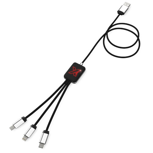 Kabel z podświetlonym logo 3w1 - SCX.design C17 Czerwony-Czarny 2PX00321 (1)