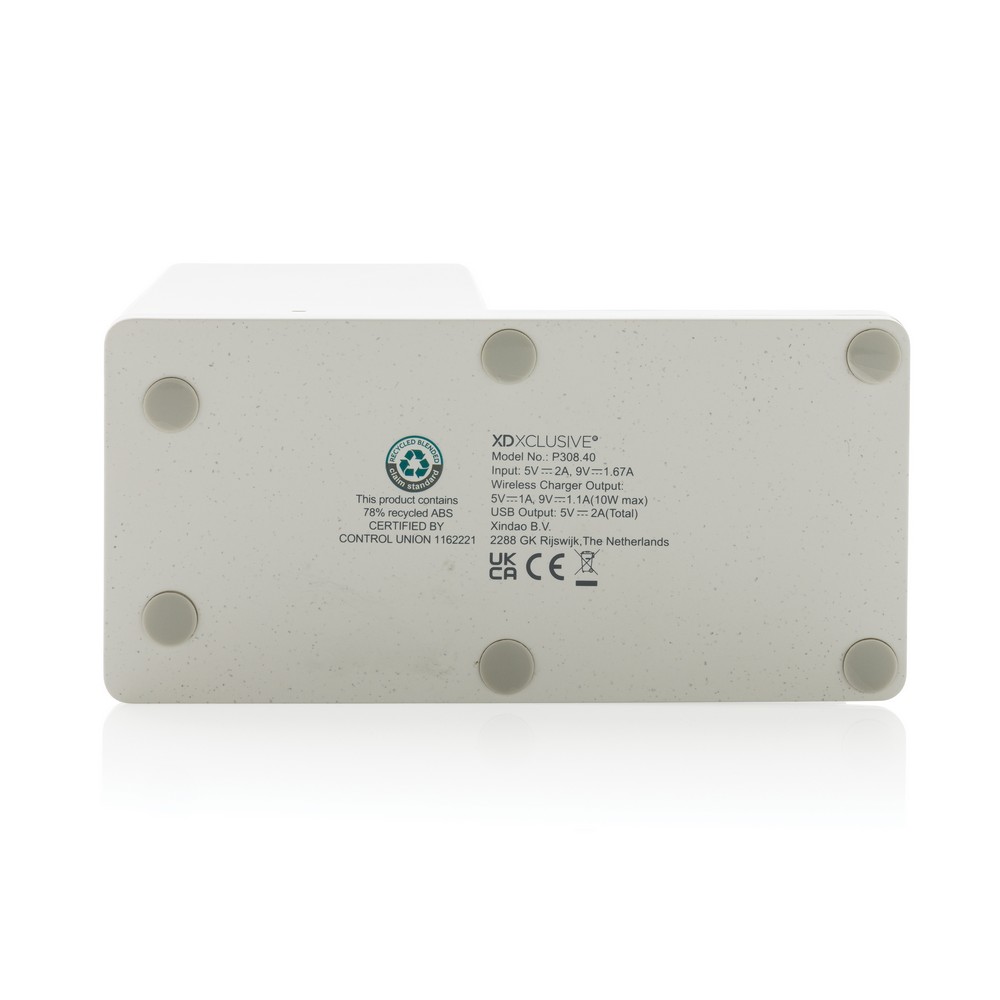 Ładowarka bezprzewodowa 10W, organizer na biurko Ontario Biały P308.403 (7)