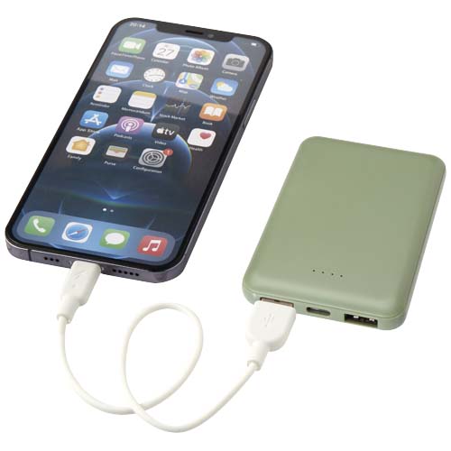 Asama powerbank o pojemności 5000 mAh Type-C z tworzyw sztucznych pochodzących z recyklingu Melanż zielony 12438362 (6)