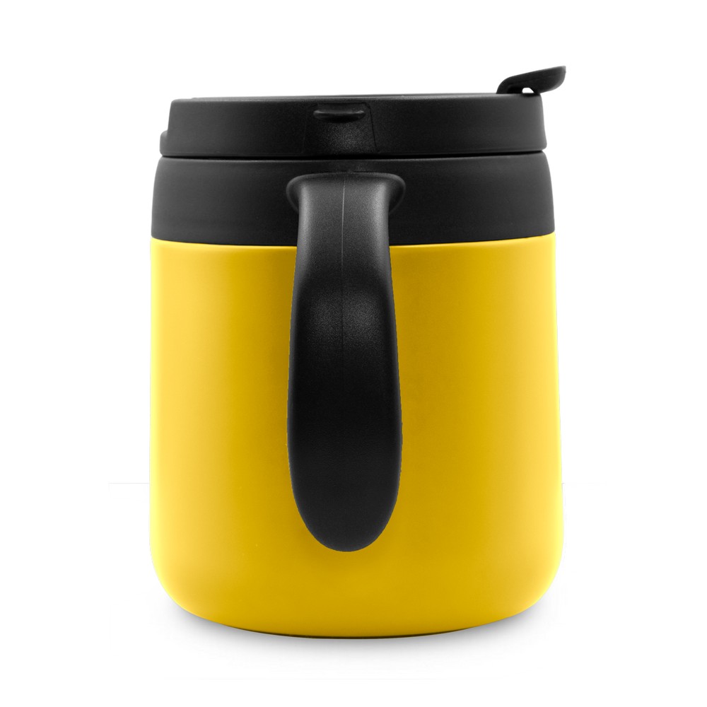 Kubek termiczny 400 ml z rączką | Wyatt żółty V4838-08 (5)