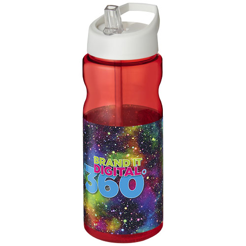 Bidon H2O Base® o pojemności 650 ml z wieczkiem z słomką Czerwony-Biały 21004912 (1)