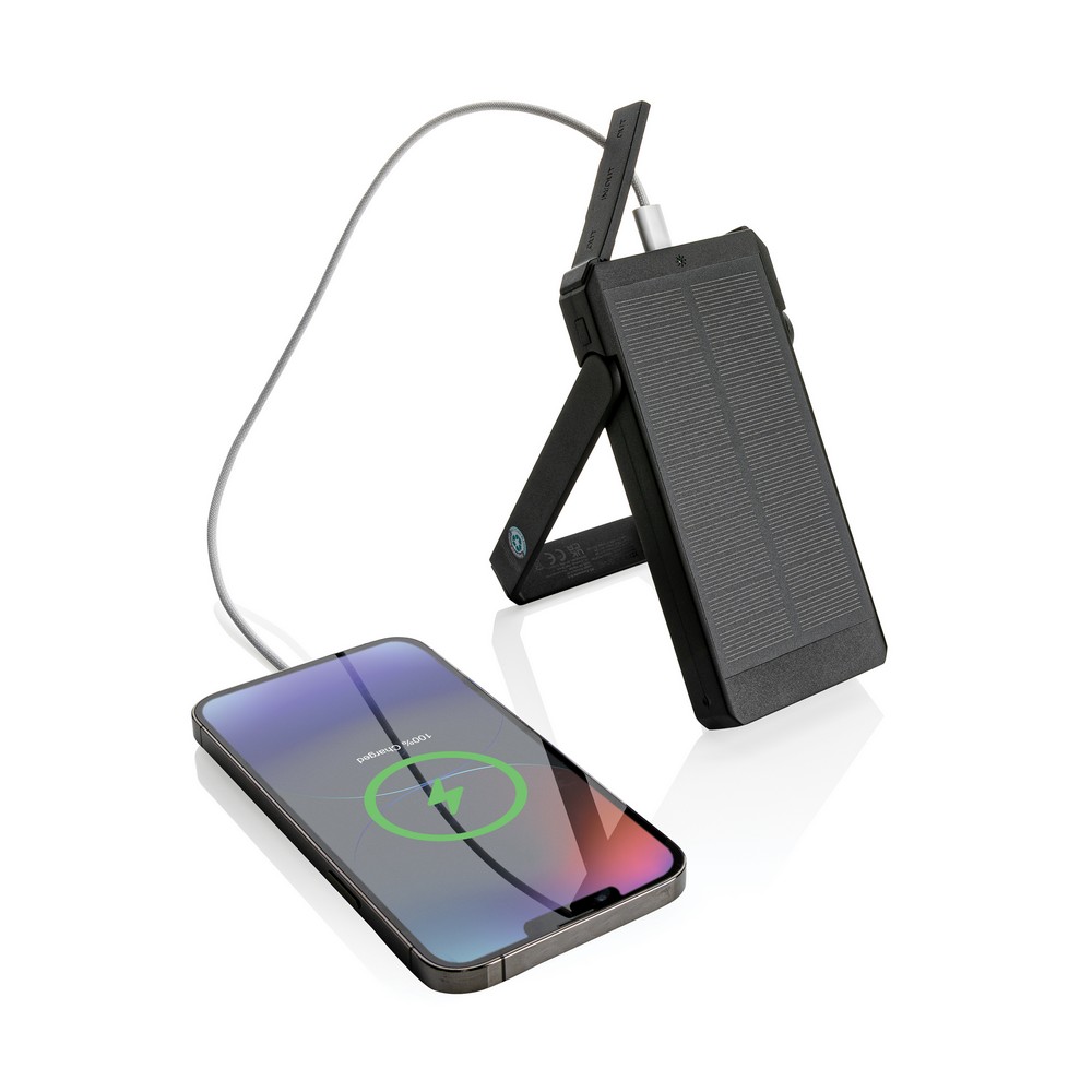 Power bank 10000 mAh Skywave, ładowarka słoneczna Czarny P322.341 (1)