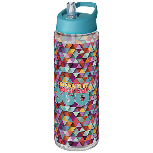 Bidon H2O Vibe o pojemności 850 ml z wieczkiem z dzióbkiem Przezroczysty-Turkusowy niebieski 21009608 (1)