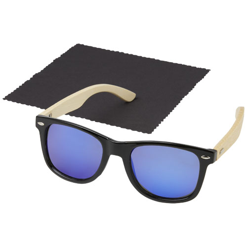 Lustrzane okulary przeciwsłoneczne wykonane z plastiku PET z recyklingu/bambusa Taiyō z polaryzacją w pudełku upominkowym Drewniany 12700171 (5)