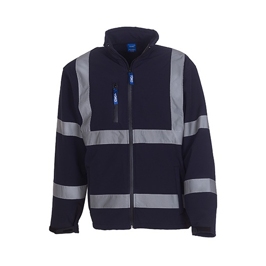 Kurtka Klasyczna Softshell Hi-Vis Wodoodporna Oddychająca Navy YK09-601033 